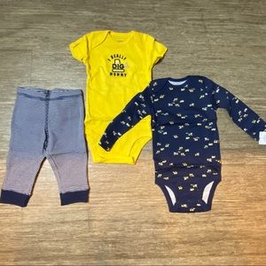Carters Baby Boys Three Piece Bodysuit/Pants Set